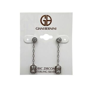 NWT Giani Bernini Sterling Silver Cubic Zirconia Chain Drop Earrings